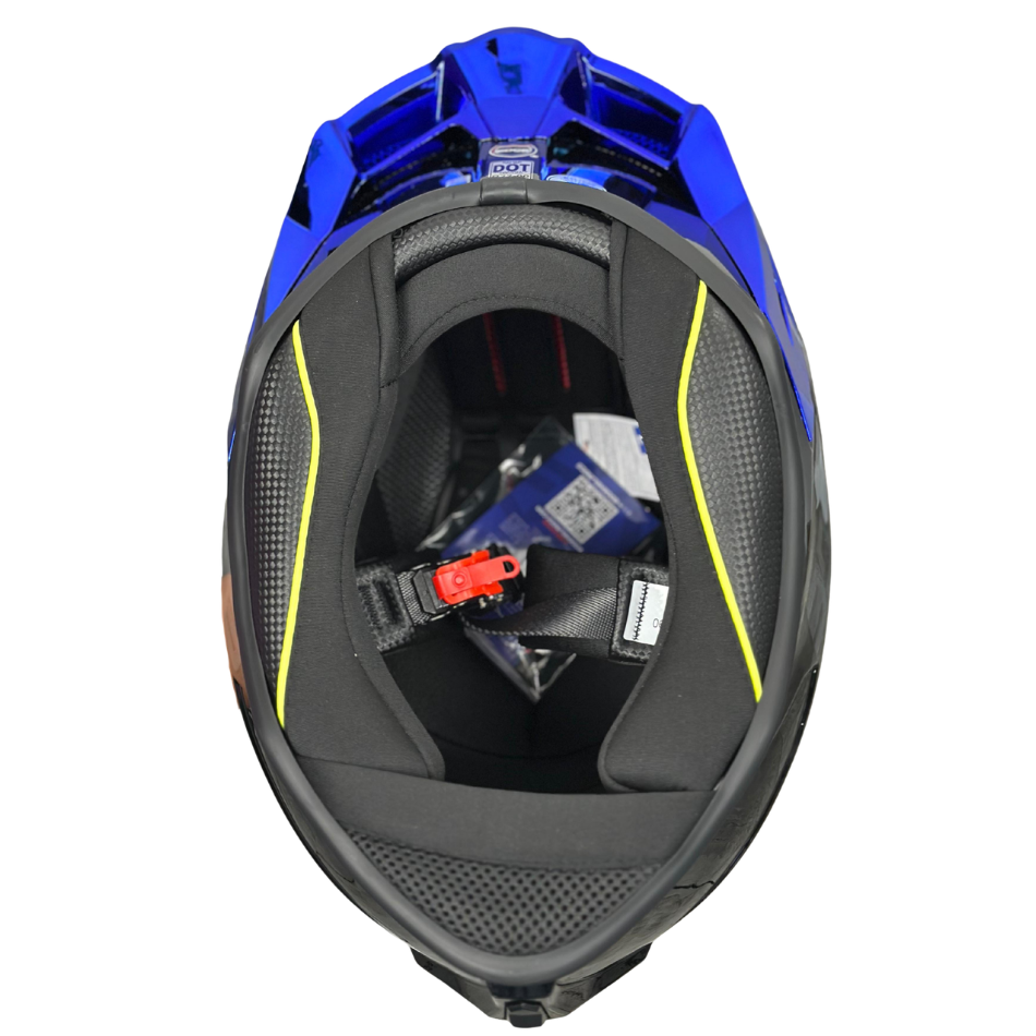 Casco EDGE Integral Shanghai Metalizado Azul Certificación DOT I ECE