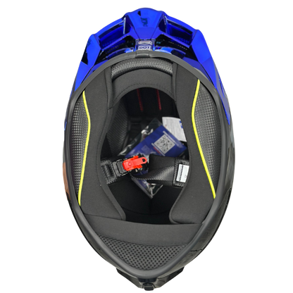 Casco EDGE Integral Shanghai Metalizado Azul Certificación DOT I ECE