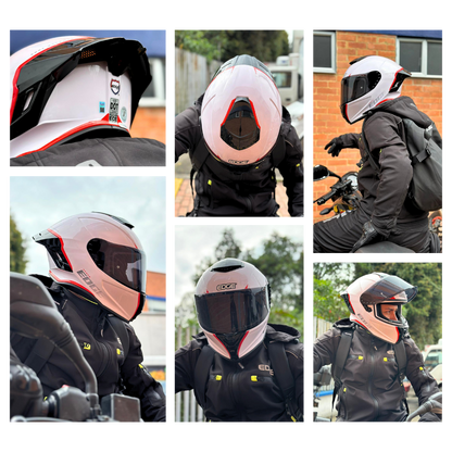Casco EDGE Integral Shanghai Rush Blanco / Rojo  DOT | ECE