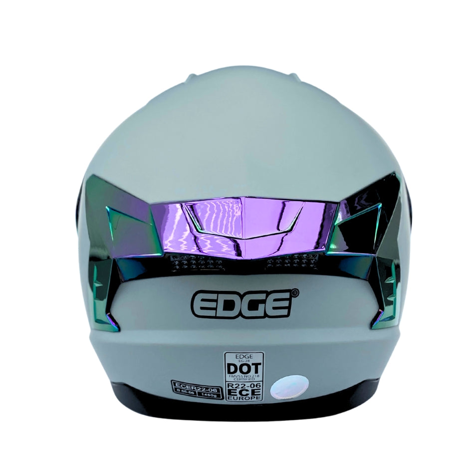 Casco EDGE Integral Extreme Solido Negro / Morado Metalizado Certificación DOT I ECE