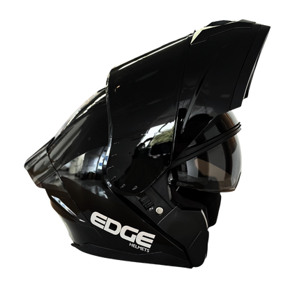 Casco EDGE Abatible Boston Sólido Negro Certificación DOT I ECE