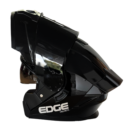 Casco EDGE Abatible Boston Sólido Negro Certificación DOT I ECE