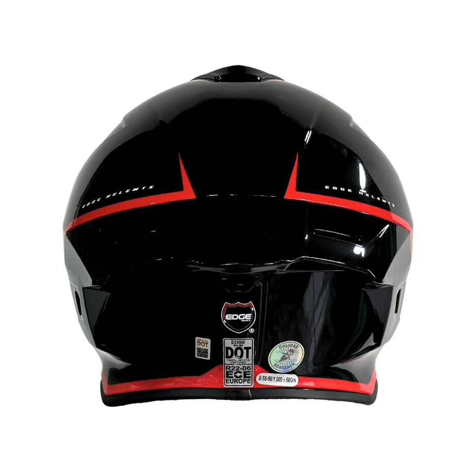 Casco EDGE Integral Shanghai Rush Negro / Rojo  DOT | ECE