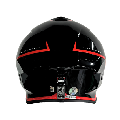 Casco EDGE Integral Shanghai Rush Negro / Rojo  DOT | ECE