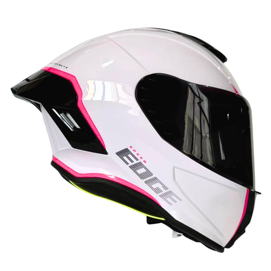 Casco EDGE Integral Shanghai Rush Blanco / Rosado Certificación DOT I ECE