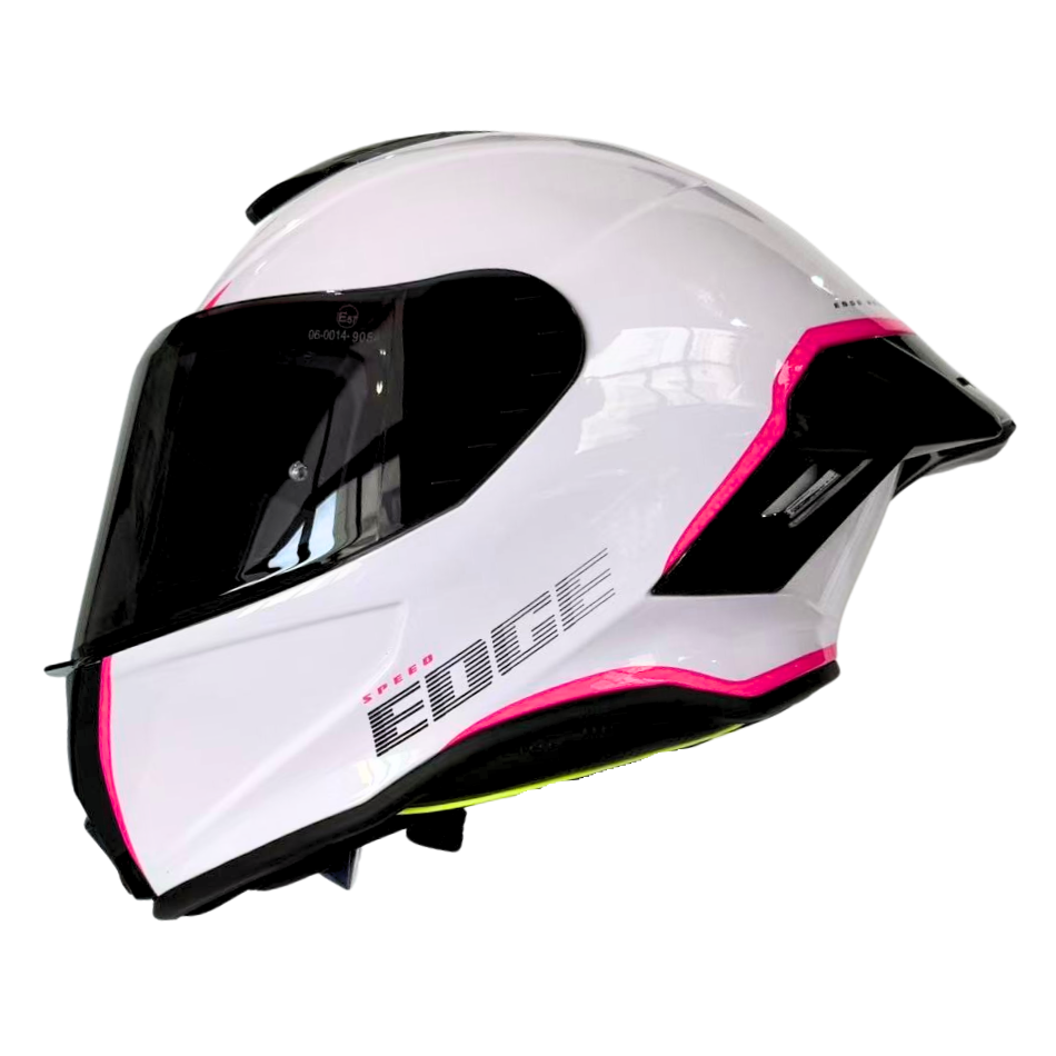 Casco EDGE Integral Shanghai Rush Blanco / Rosado Certificación DOT I ECE