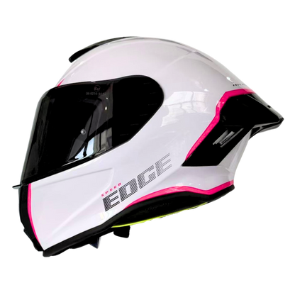 Casco EDGE Integral Shanghai Rush Blanco / Rosado Certificación DOT I ECE