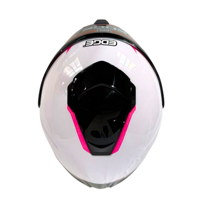 Casco EDGE Integral Shanghai Rush Blanco / Rosado Certificación DOT I ECE