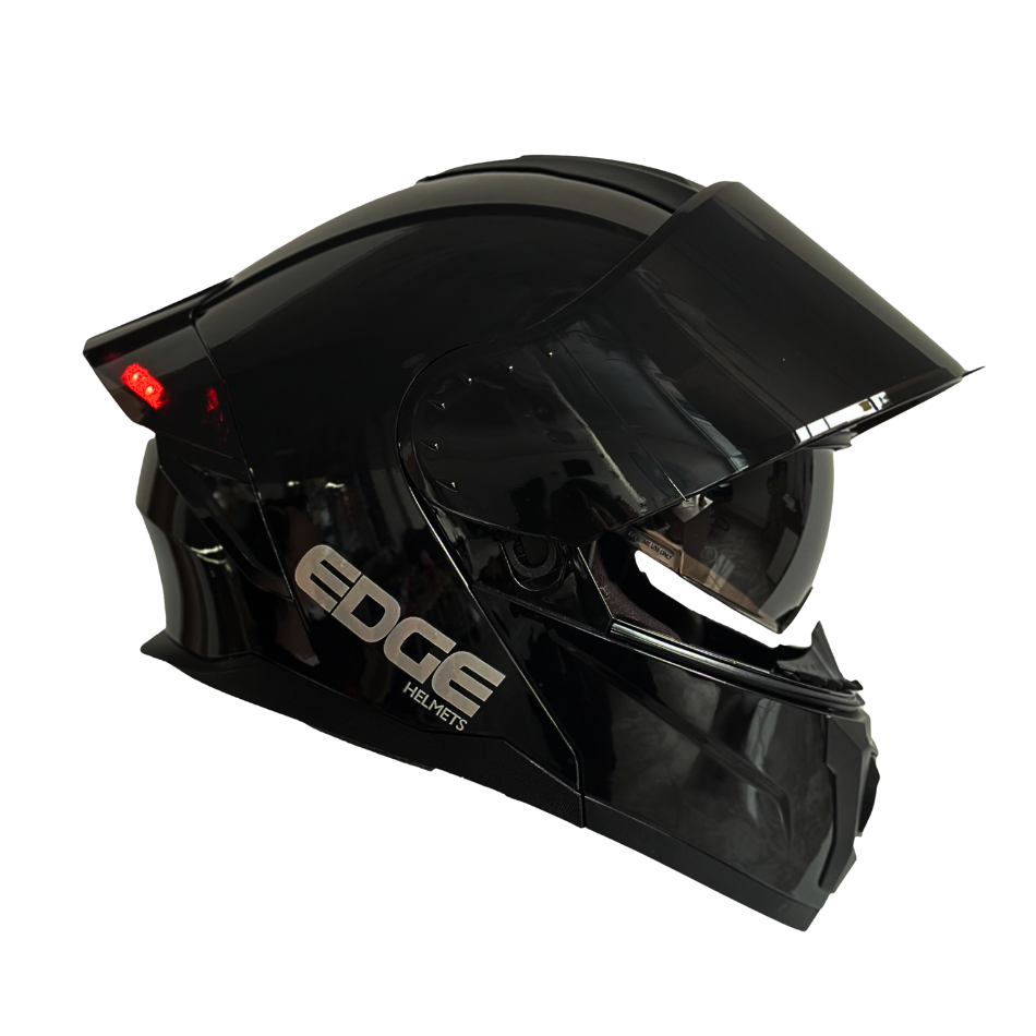 Casco EDGE Abatible Boston Sólido Negro Certificación DOT I ECE