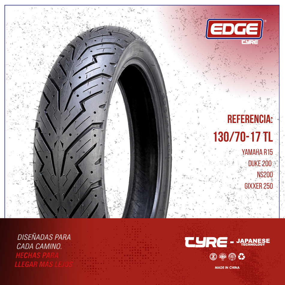 Llantas de Motocicletas EDGE Tamano  - ED29-130/70-17