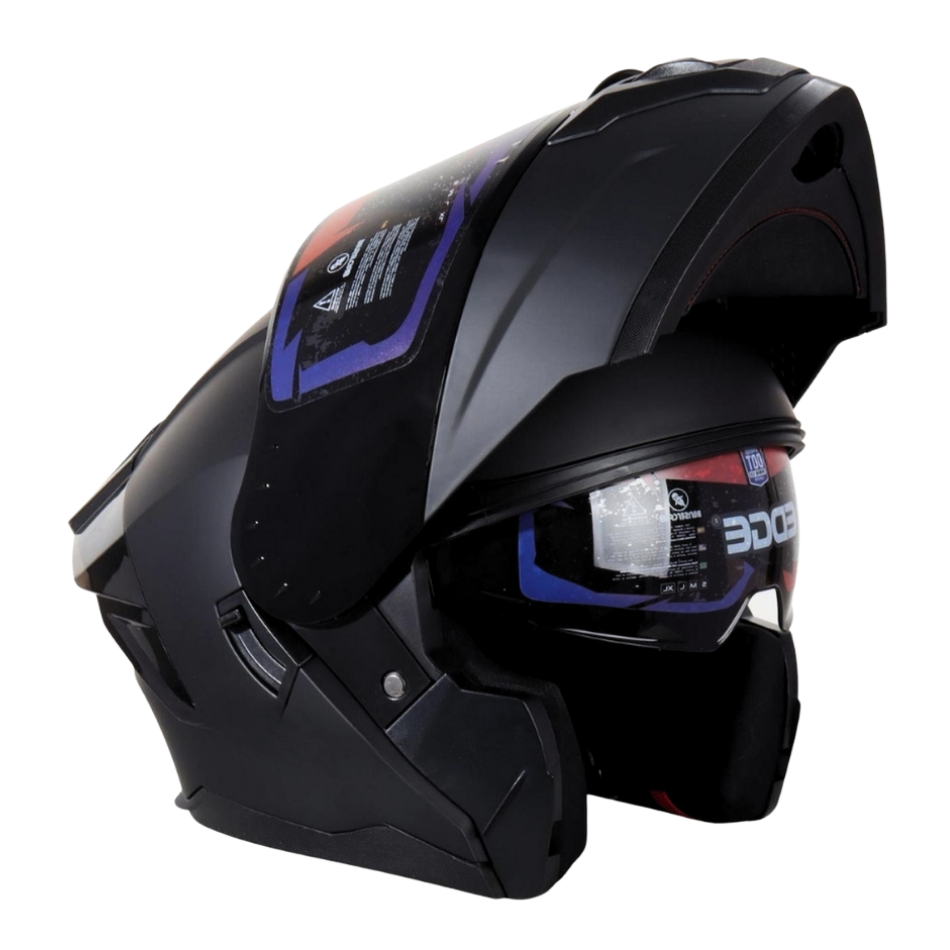 Casco EDGE Abatible Boston Sólido Negro Certificación DOT I ECE