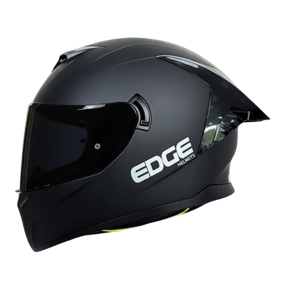 Casco EDGE Integral Racer Sólido Negro Certificación DOT