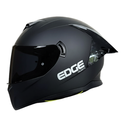 Casco EDGE Integral Racer Sólido Negro Certificación DOT