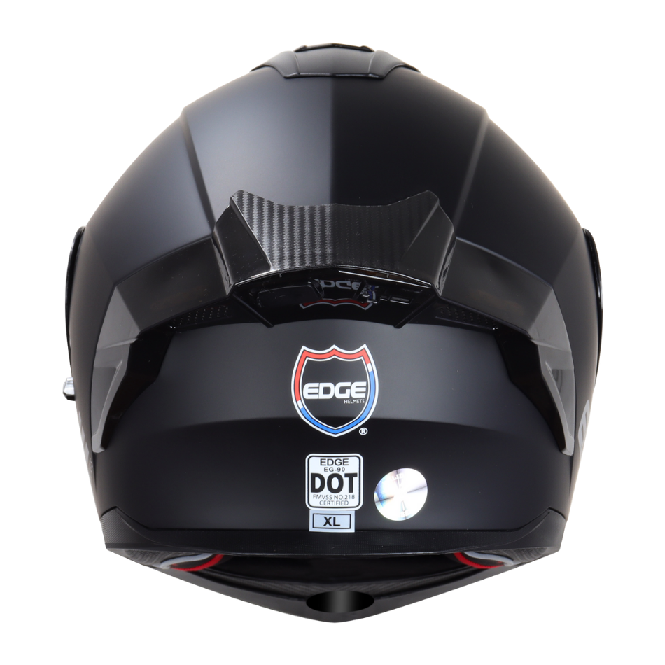 Casco EDGE Abatible Boston Sólido Negro Certificación DOT I ECE