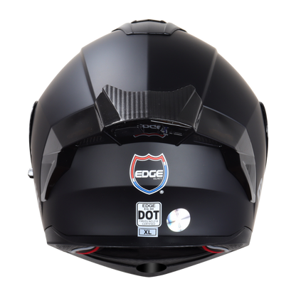 Casco EDGE Abatible Boston Sólido Negro Certificación DOT I ECE