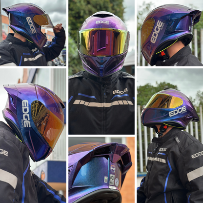 Casco Edge Integral Shanghai Camaleon Morado Brillante