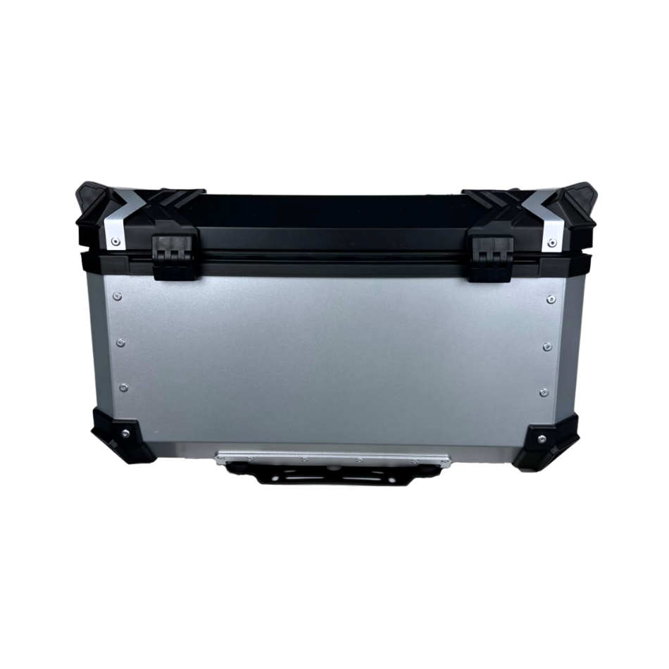 Maletero para Motocicleta (Baul) Edge Aluminio Plateado 65 Litros
