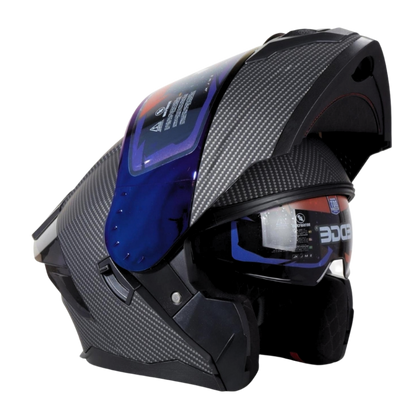 Casco EDGE Abatible Boston Diseño Carbón Certificación DOT I ECE
