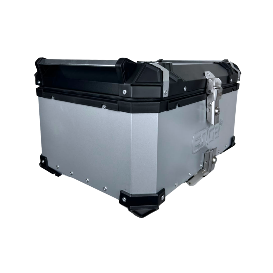 Maletero para Motocicleta (Baul) Edge Aluminio Plateado 65 Litros