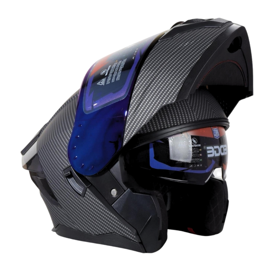 Casco EDGE Abatible Boston Diseño Carbón Certificación DOT I ECE