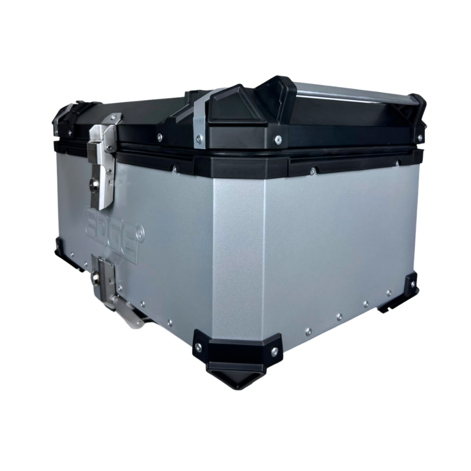 Maletero para Motocicleta (Baul) Edge Aluminio Plateado 65 Litros