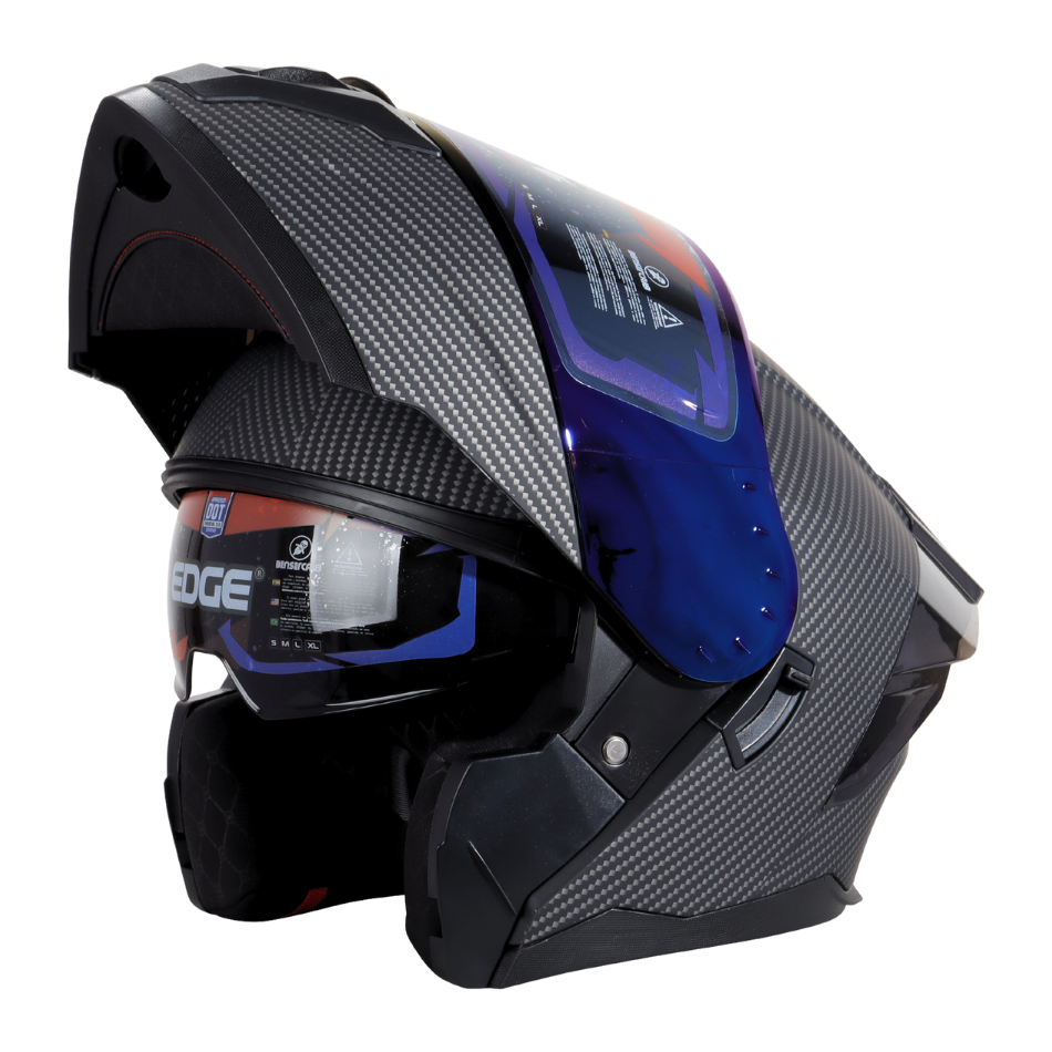 Casco EDGE Abatible Boston Diseño Carbón Certificación DOT I ECE