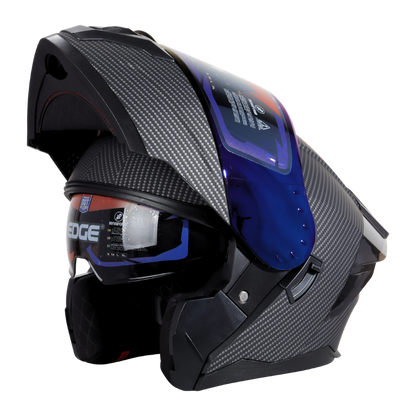 Casco EDGE Abatible Boston Diseño Carbón Certificación DOT I ECE