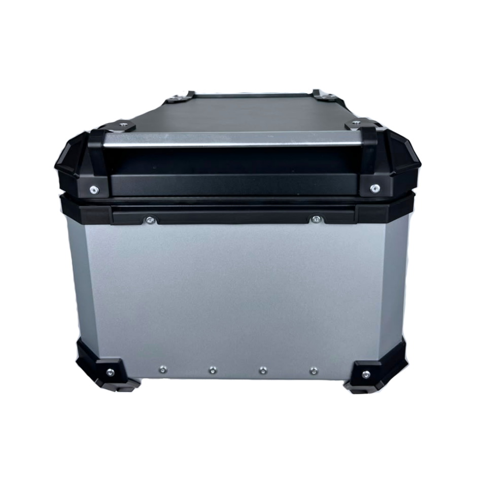 Maletero para Motocicleta (Baul) Edge Aluminio Plateado 65 Litros