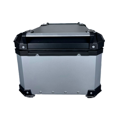 Maletero para Motocicleta (Baul) Edge Aluminio Plateado 65 Litros
