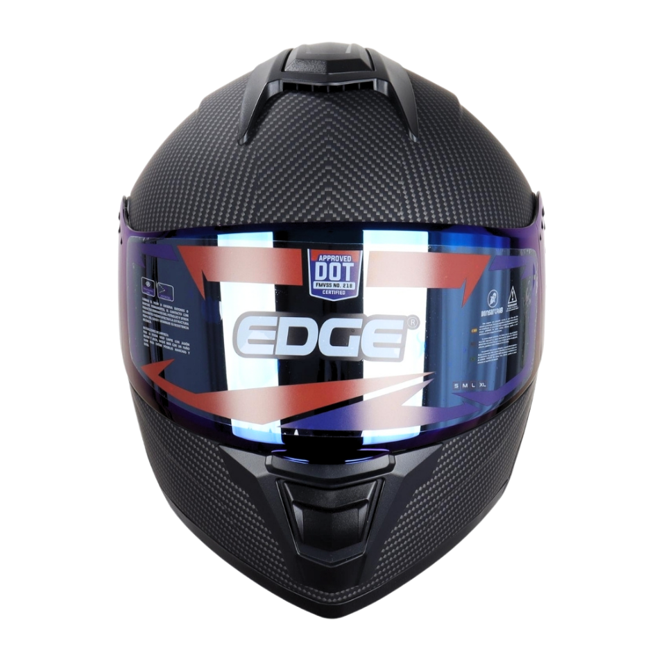 Casco EDGE Abatible Boston Diseño Carbón Certificación DOT I ECE