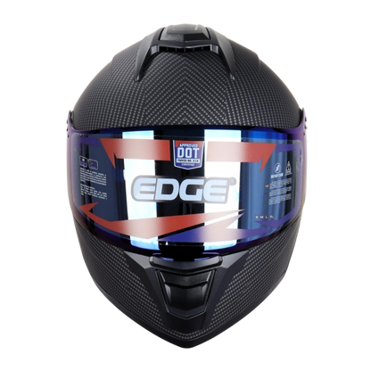 Casco EDGE Abatible Boston Diseño Carbón Certificación DOT I ECE