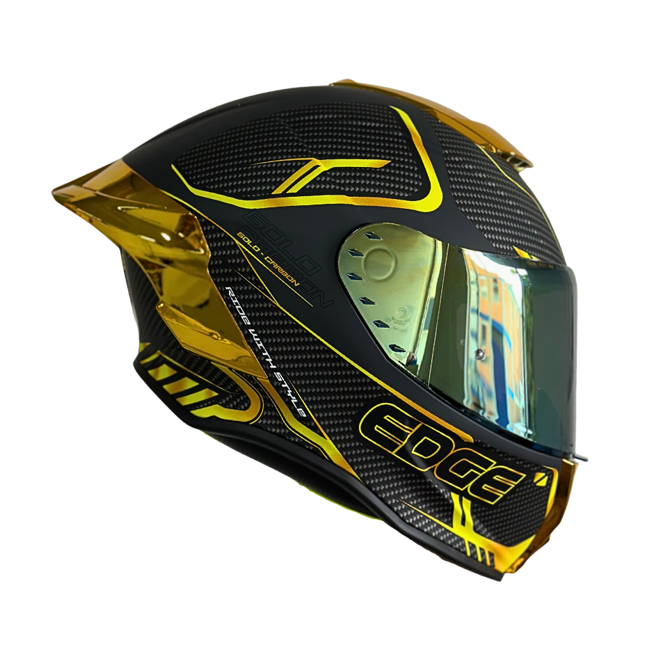Casco EDGE Integral Shanghai Goldex Dorado Certificación DOT I ECE