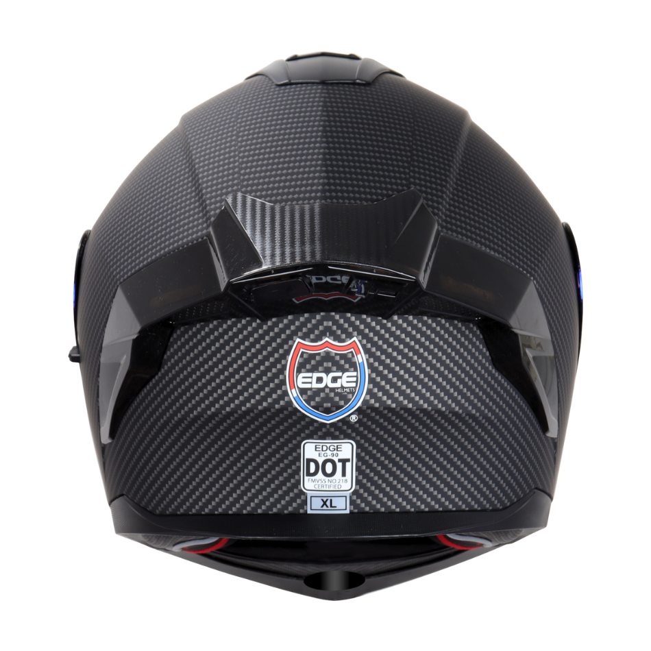 Casco EDGE Abatible Boston Diseño Carbón Certificación DOT I ECE