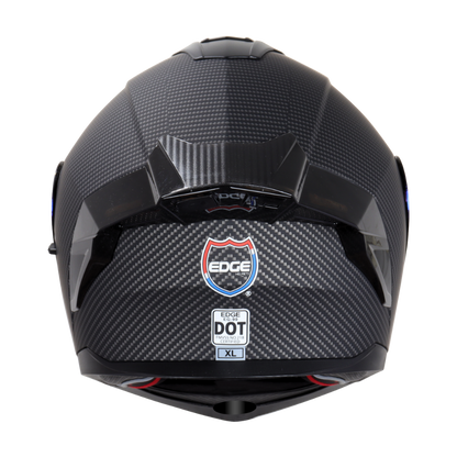 Casco EDGE Abatible Boston Diseño Carbón Certificación DOT I ECE