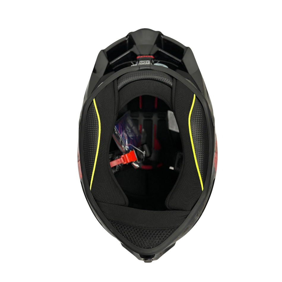 Casco EDGE Integral Shanghai Sólido Negro Logo Rojo Brillante Certificación DOT I ECE