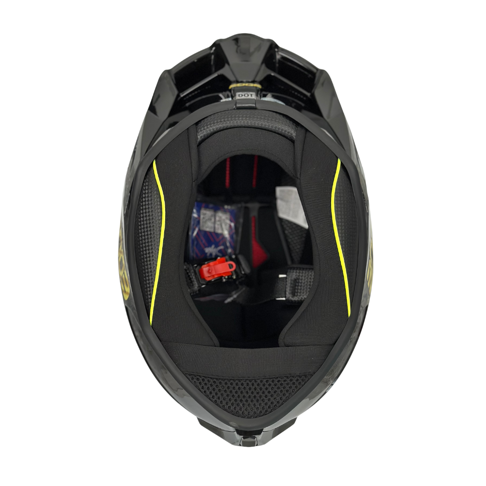 Casco EDGE Integral Shanghai Sólido Negro Logo Dorado Brillante Certificación DOT I ECE