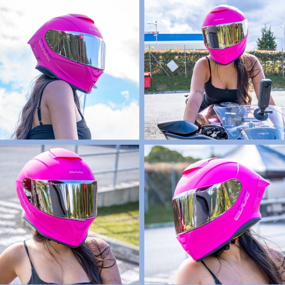 Casco EDGE Integral Shanghai Sólido Rosado Certificación DOT | ECE