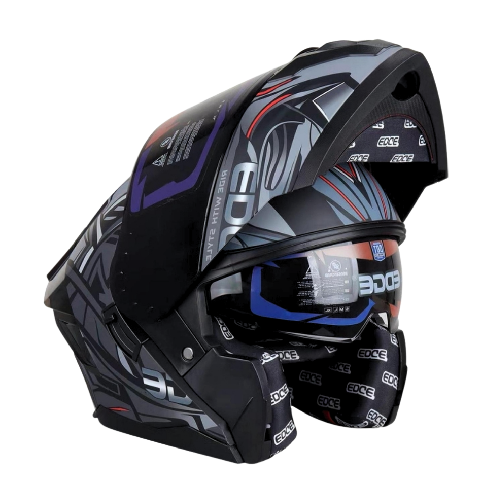 Casco EDGE Abatible Boston Steelix Gris Certificación DOT I ECE