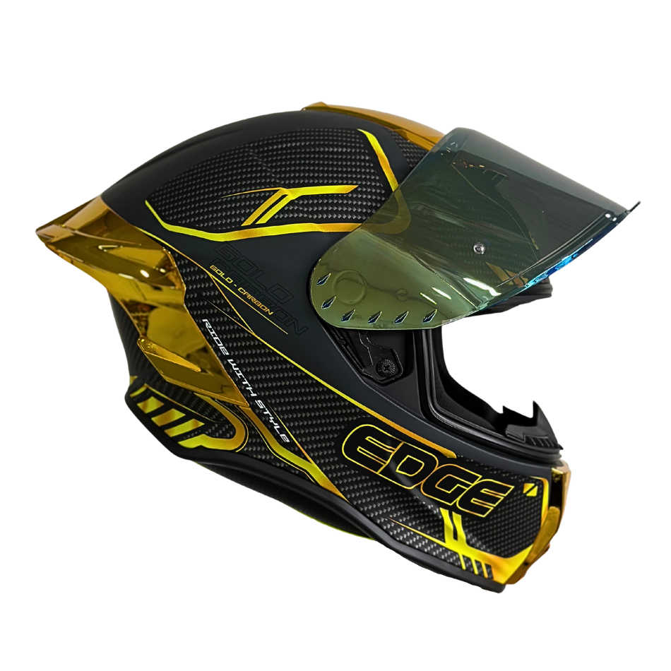 Casco EDGE Integral Shanghai Goldex Dorado Certificación DOT I ECE