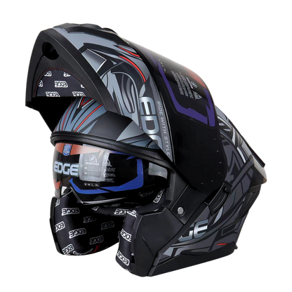 Casco EDGE Abatible Boston Steelix Gris Certificación DOT I ECE