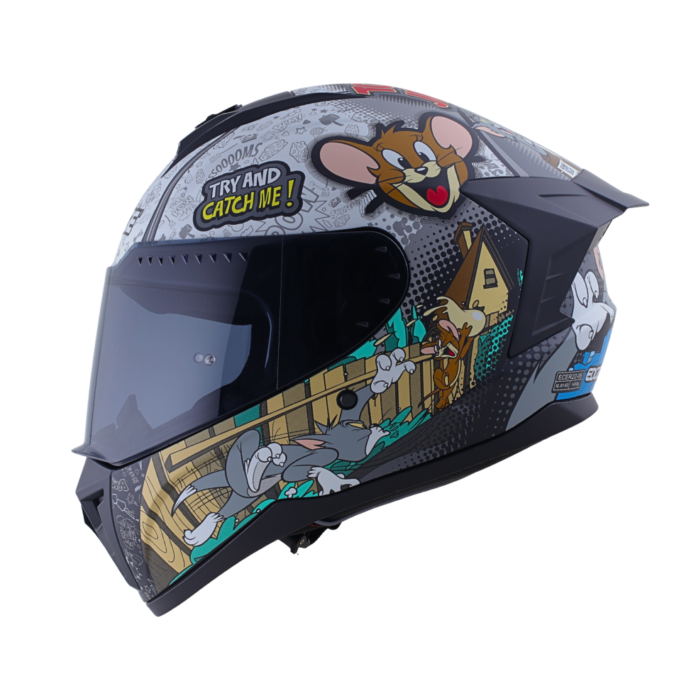 Casco Warner Integral Extreme Tom & Jerry Cert. Dot I Ece