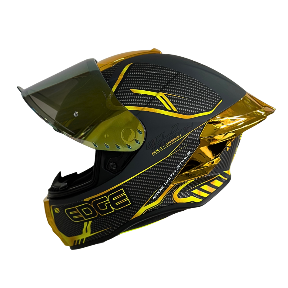 Casco EDGE Integral Shanghai Goldex Dorado Certificación DOT I ECE