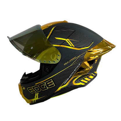 Casco EDGE Integral Shanghai Goldex Dorado Certificación DOT I ECE