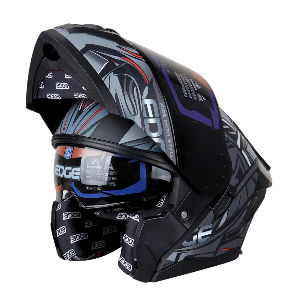 Casco EDGE Abatible Boston Steelix Gris Certificación DOT I ECE