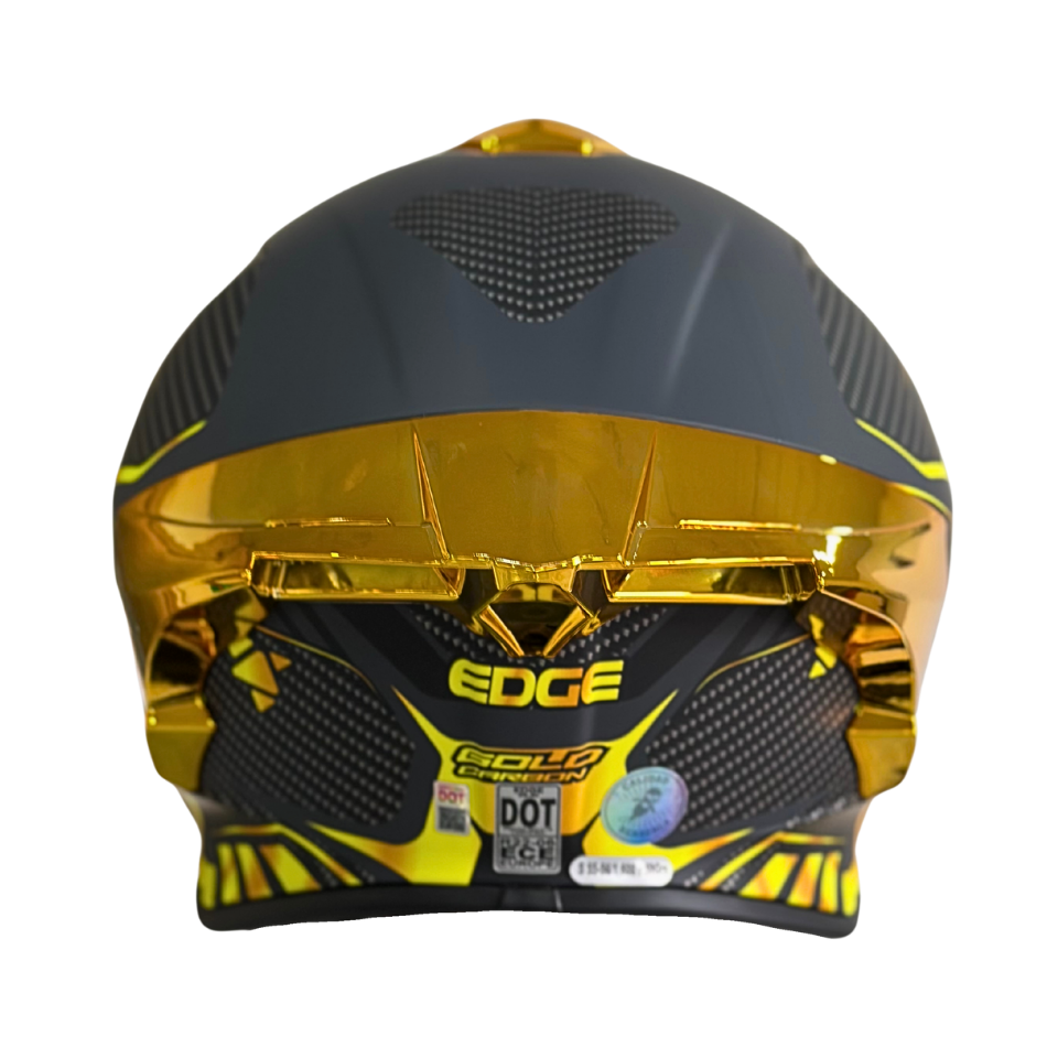 Casco EDGE Integral Shanghai Goldex Dorado Certificación DOT I ECE
