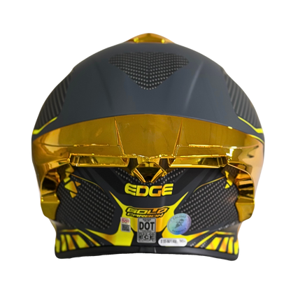 Casco EDGE Integral Shanghai Goldex Dorado Certificación DOT I ECE