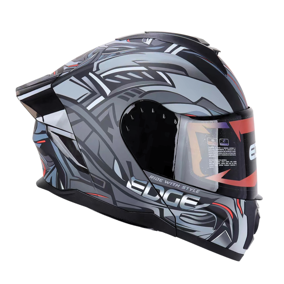 Casco EDGE Abatible Boston Steelix Gris Certificación DOT I ECE
