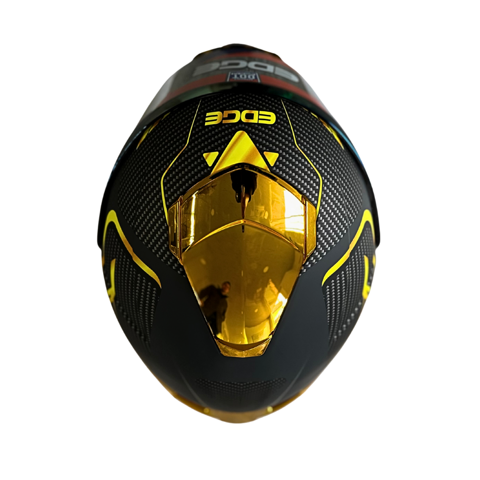 Casco EDGE Integral Shanghai Goldex Dorado Certificación DOT I ECE