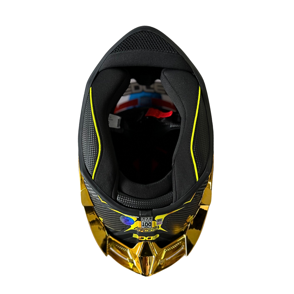 Casco EDGE Integral Shanghai Goldex Dorado Certificación DOT I ECE