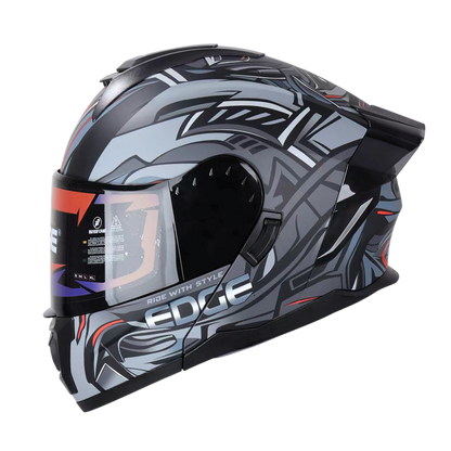 Casco EDGE Abatible Boston Steelix Gris Certificación DOT I ECE